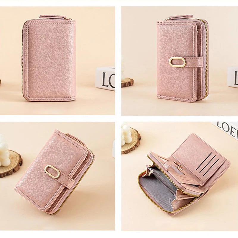 Women's Wallet with Zip Coin Pocket PU Leather Purses for Women Lychee Pattern Wallets and Handbags Money Bags Simple Billfold