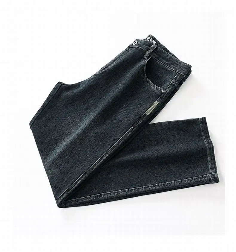 Jean droit ample en denim pour homme | Taille mi-haute