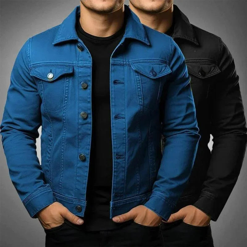 Men's Fashion Casual Washed Denim Jacket Autumn Loose Plus Size Denim Jacket Men's Jacket