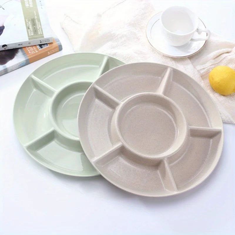 Food Storage Tray Candy Tray Nut Snack Fruit Tray Round Divider Tray Appetizer Serving Platter for Party Table Storage Tray