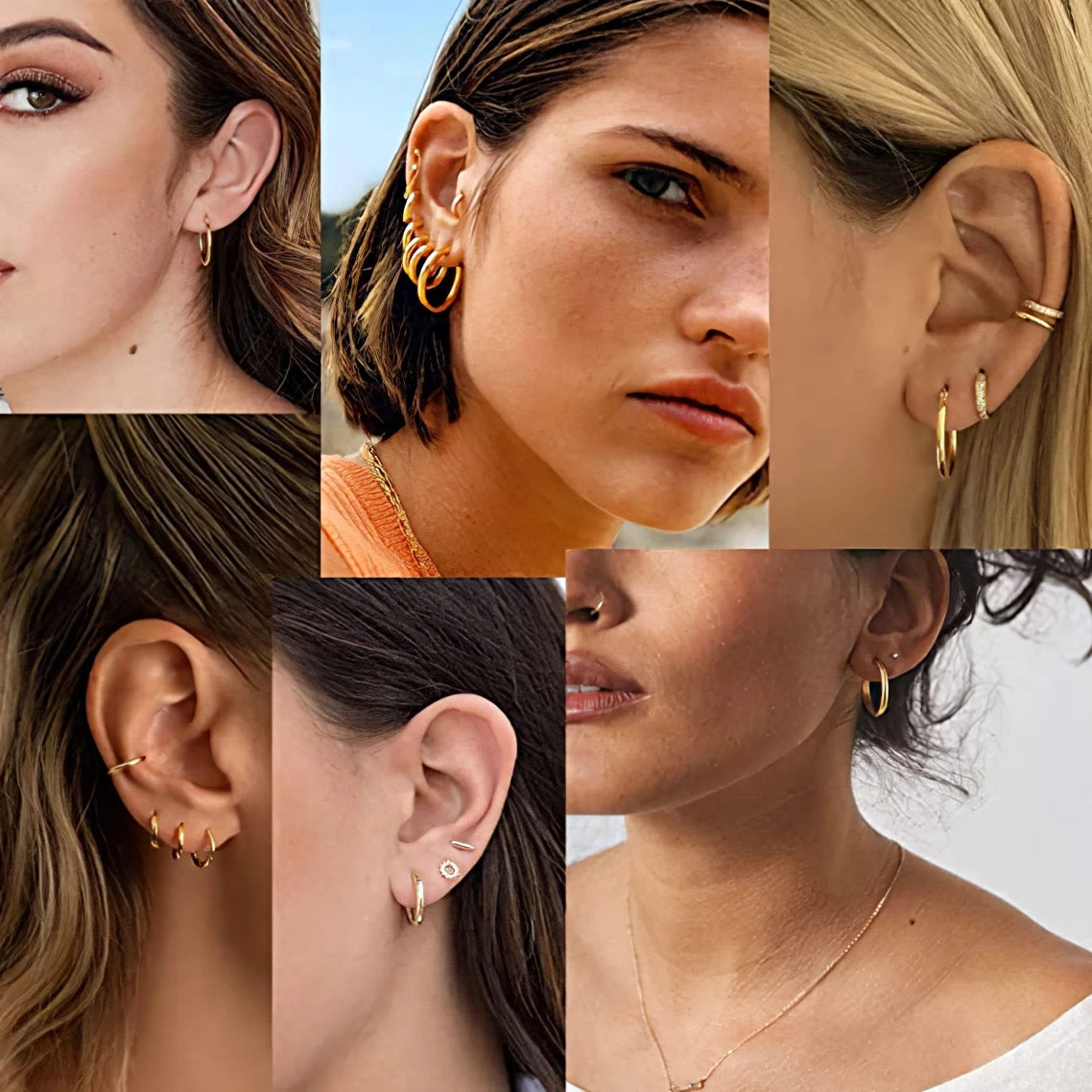 Boucles d'Oreilles Créoles Acier Inoxydable | Petites Couleur Or | Femme Homme Fille | Piercing Cartilage | Bijou Mode