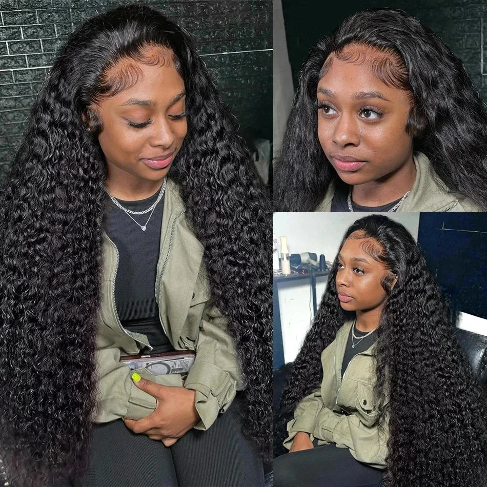 Perruque Deep Wave Brésilienne | 13x6 HD Lace Frontal | 250% Densité | Jusqu'à 40 Pouces | Water Wave Curly