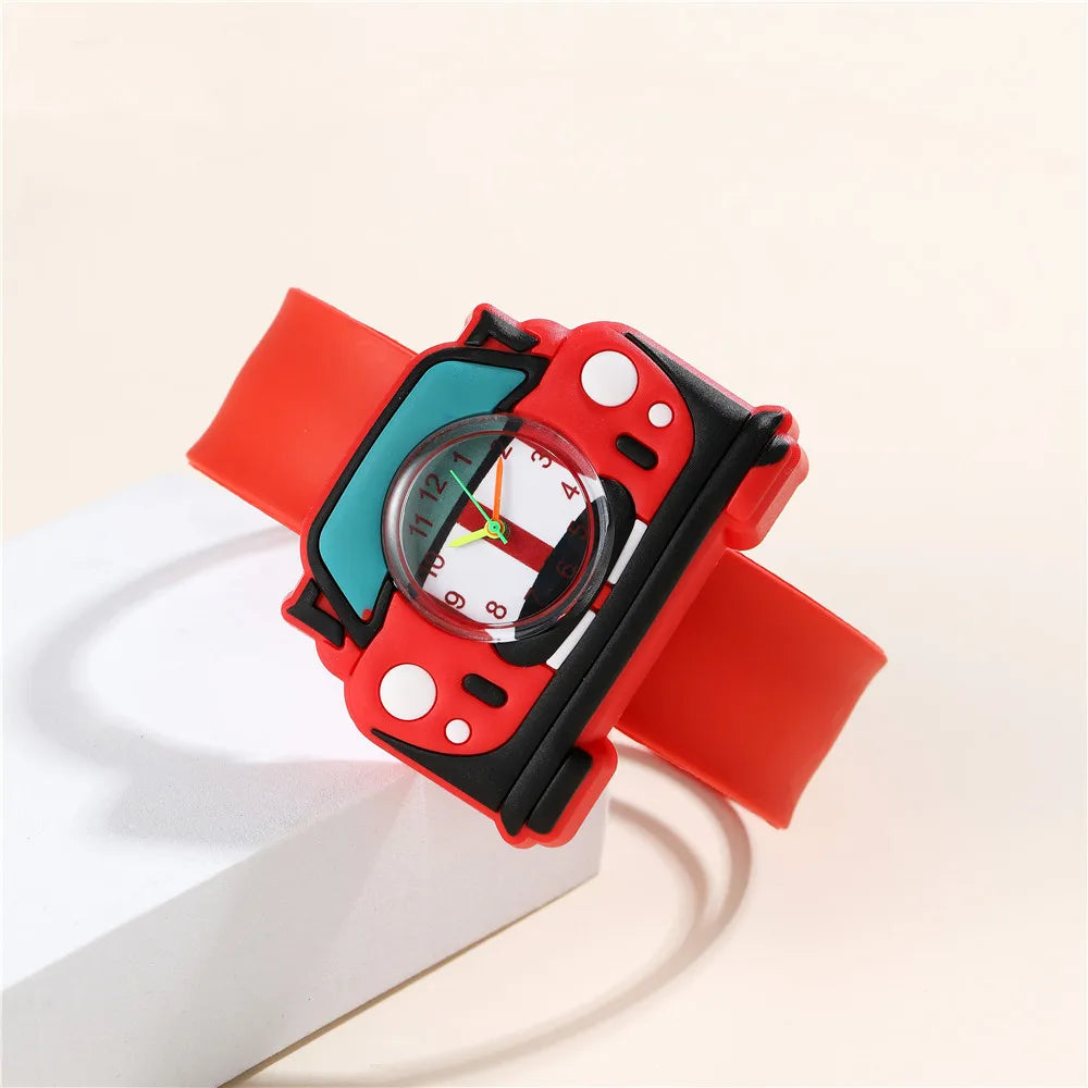 Fashion Children Students Cartoon Watch Car Pattern Kids Boys Girls Watch Gifts
