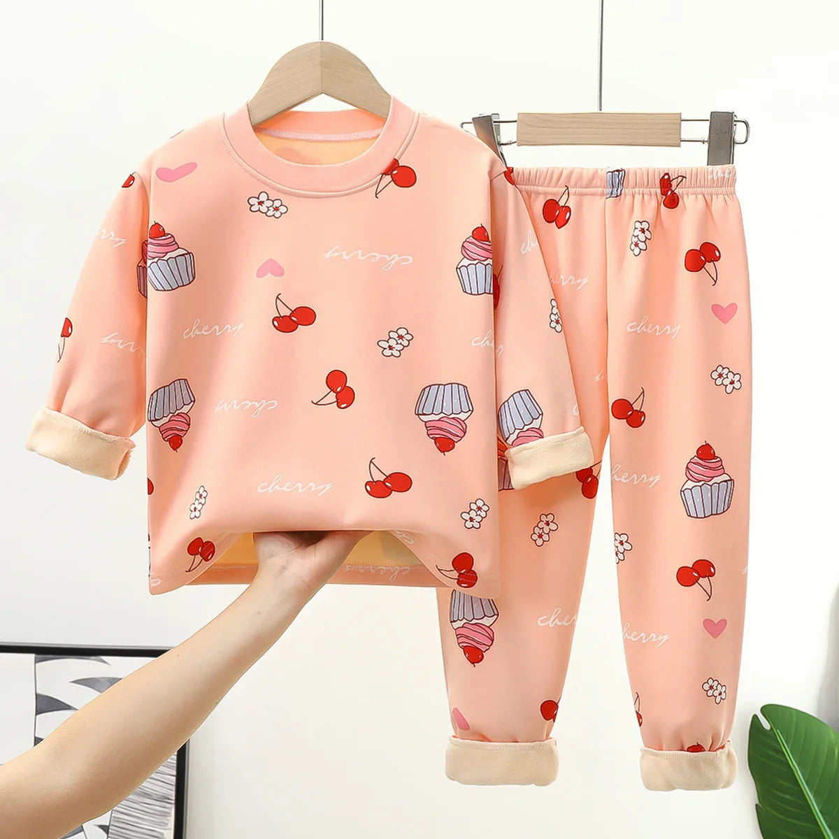 2024 Winter Kids Clothing Sets Warm Fleece Pajamas For Boys And Girls Thicken Children Sleepwear Velvet Baby Thermal Underwear