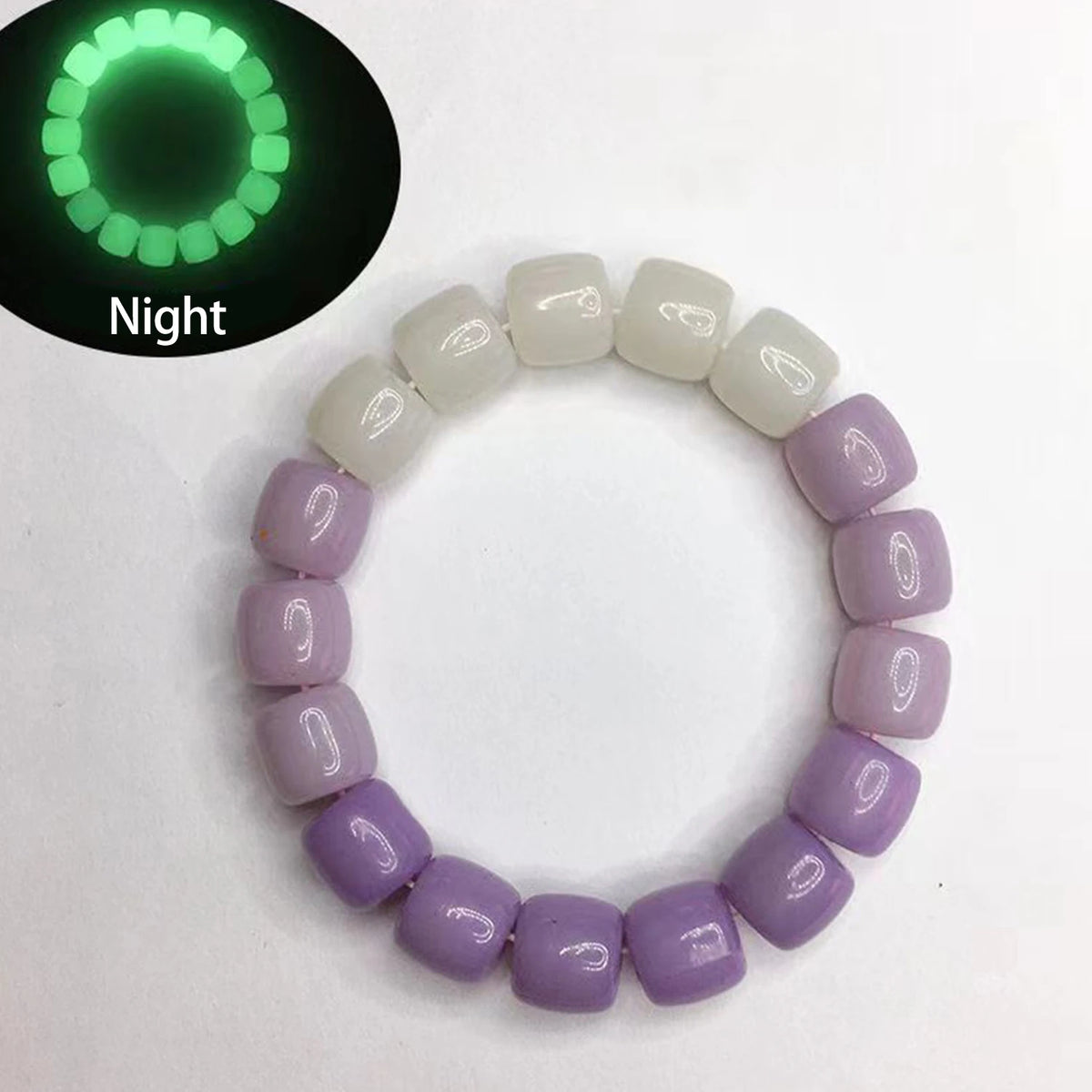 Bracelet Lumineux Pierre Naturelle | Fluorescent Lueur Nuit | Bijou Couple Femme & Homme