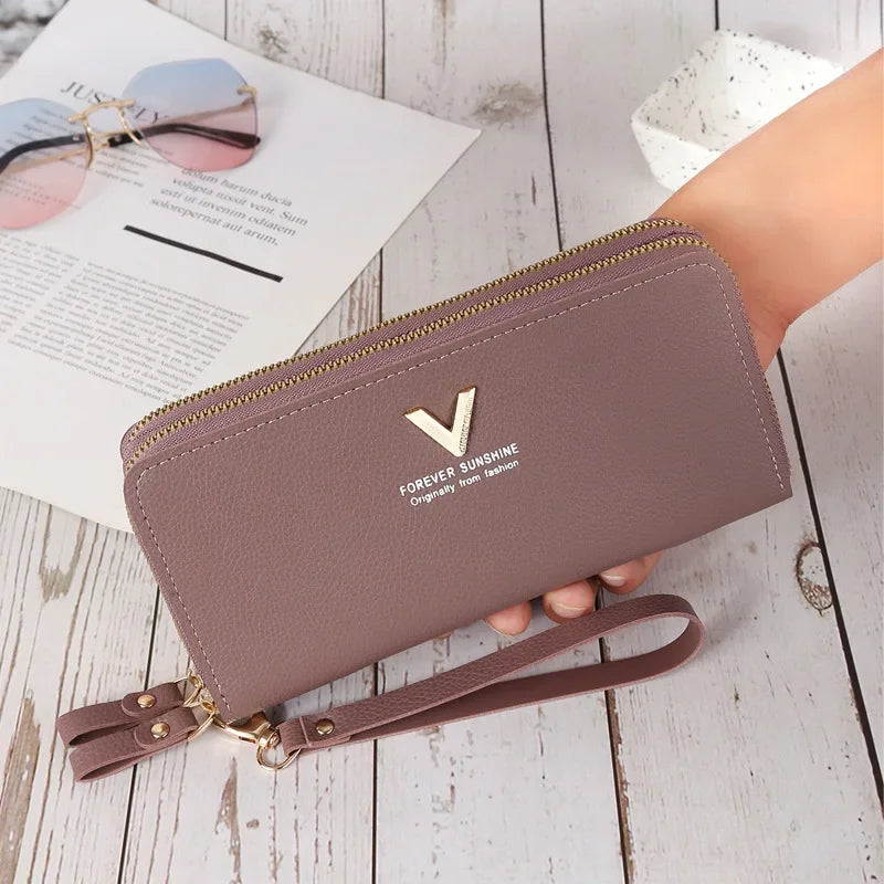 Portefeuille Long Femme | Gland Décoratif | Porte-Monnaie & Porte-Cartes | Cuir PU | Clutch
