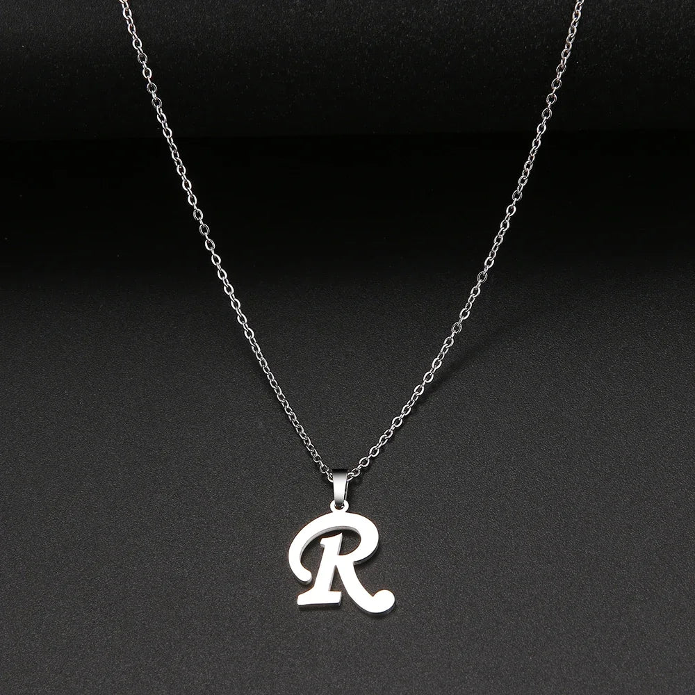 Collier Initiale Grand Alphabet A-Z | Acier 316L Minimaliste | Pendentif Femme | Cadeau Bijou