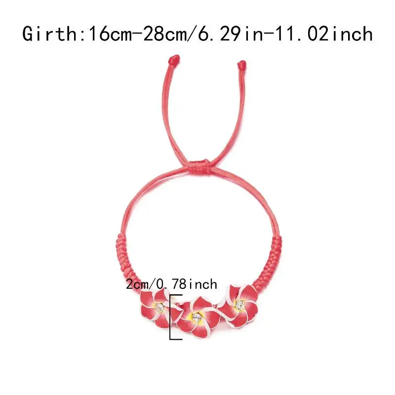Trendy Handmade Boho Flower Bracelet for Women Bead Rope Adjustable Bangle Beach Holidays