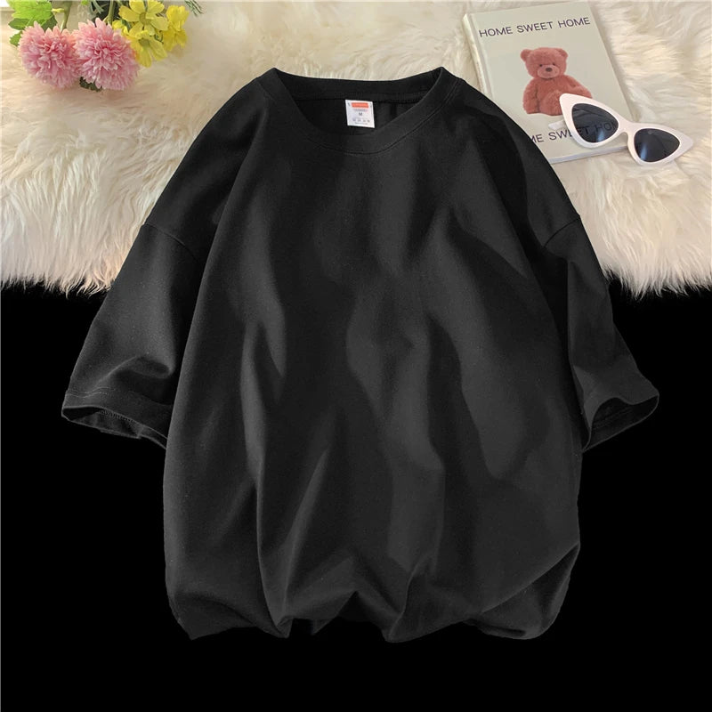 T-shirt ample uni en coton pour homme | Manches courtes | S à 5XL