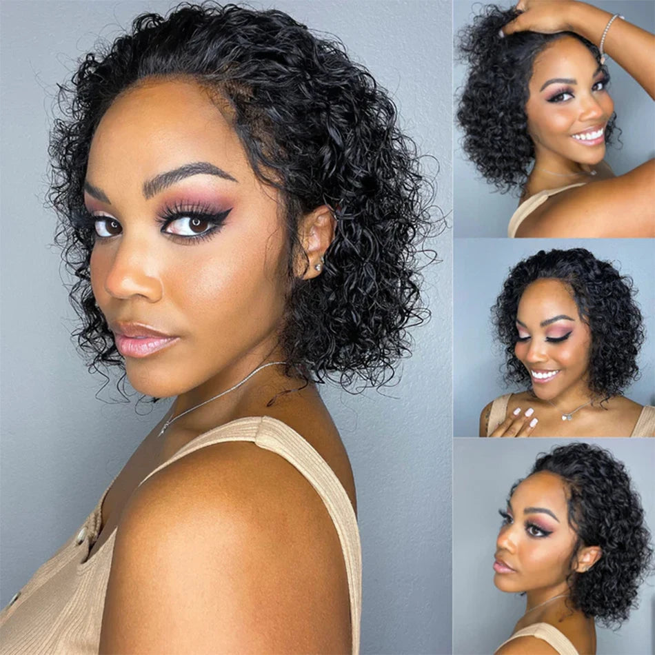 Tissage Kinky Curly Cheveux Humains Courts | Avec Closure | 100% Non-Traité | Remy Naturel