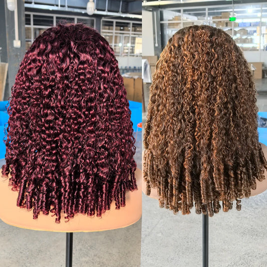 100% Burmese Curly Human Hair Wig With Spiral Curly Ends 5x5 Glueless Lace Closure Wigs Pre Plucked 300% Density Wear and Go Wig