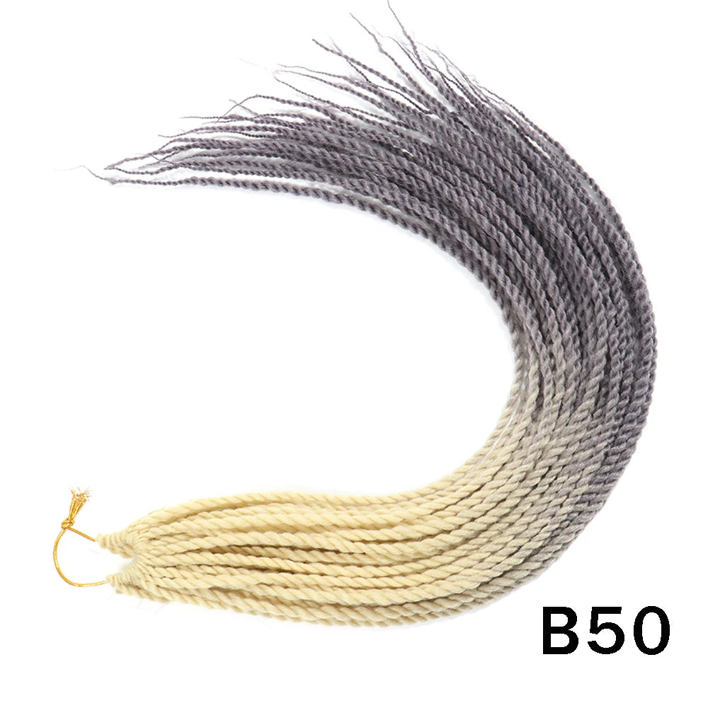 Tresses Senegalese Twist Crochet Synthétiques 24 Pouces | Brun | 30 Racines | Extensions Femme
