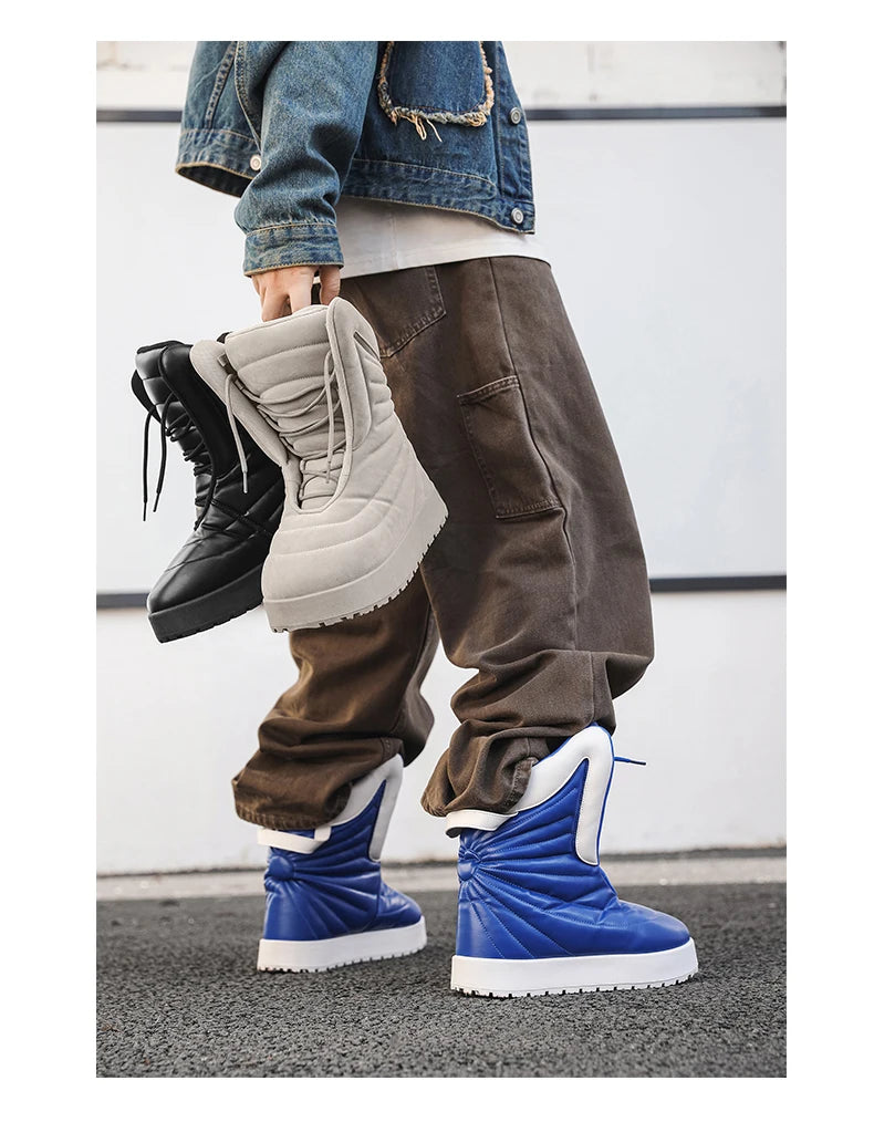 Chaussures Hiver Homme 2025 | Pantoufles Chaudes Imperméables | Peluche Antidérapant | Sneakers Neige