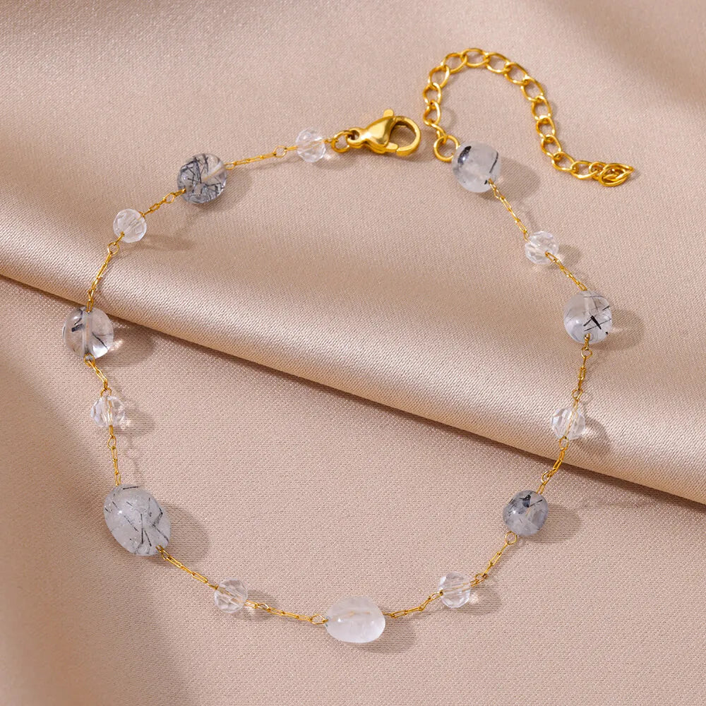Bracelet de Cheville Femme Été | Chaîne Acier Inoxydable | Accessoires Plage | Bijou Pied Élégant