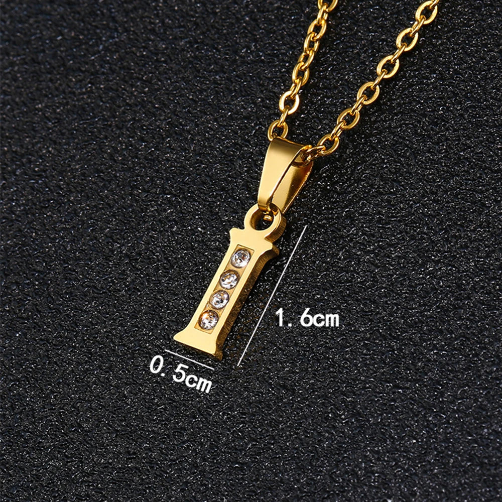 Initial A-Z Letter Name Pendant Necklace Gold Color Stainless Steel Small Alphabet Necklace For Women Jewelry Birthday Gift