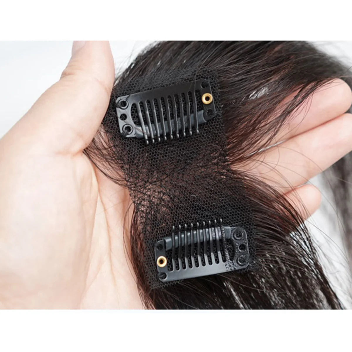 Frange Clip-In Cheveux Humains Remy | Lisse | Noire Naturelle | Légère | Mini Clip | Femme