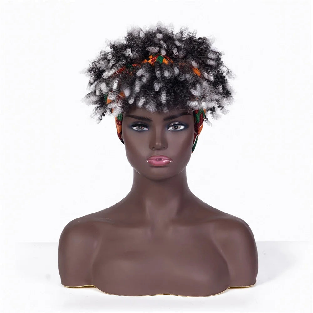 Perruque Headband Tresses Africaines Synthétique | 3 Brins | Queue de Cheval | Couvre-Cheveux | Fibre | Femme