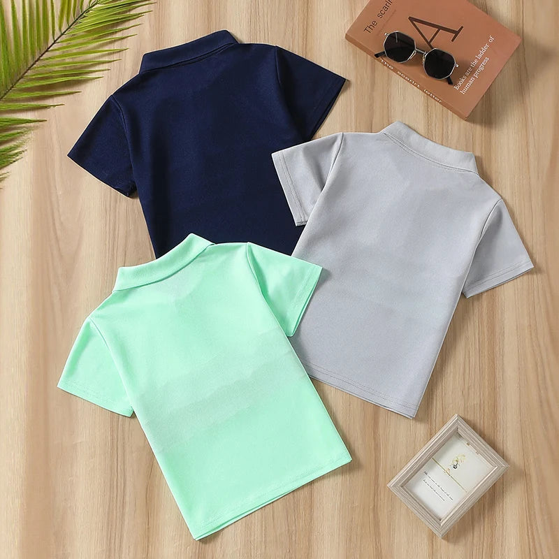 Polo POLO Garçon Été Multicolore | Set 3 Pièces | Manches Courtes Casual | Enfant Tendance