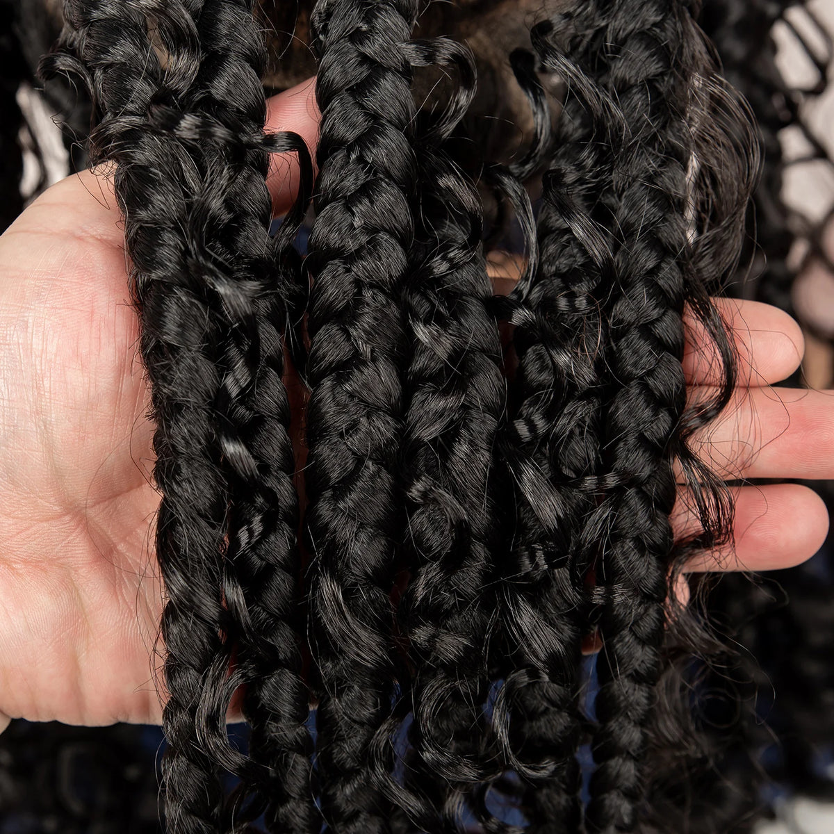 Perruque Full Lace Tresses Box Braids Boho Knotless | 16 Pouces | Bob Court | Synthétique Crochet | Femme