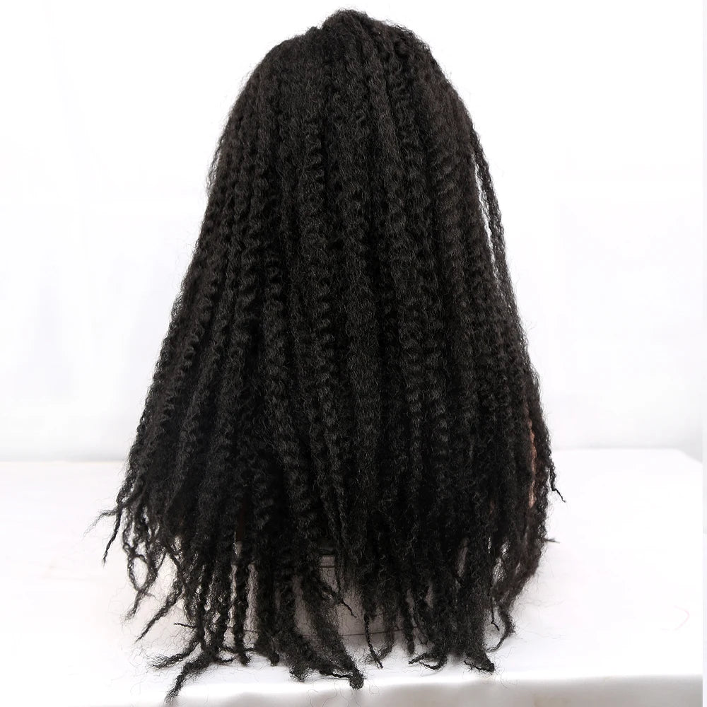 Perruque Marley Braid | 18 Pouces | Synthétique Dreadlock | Afro Kinky Naturelle | Tressage | Femme
