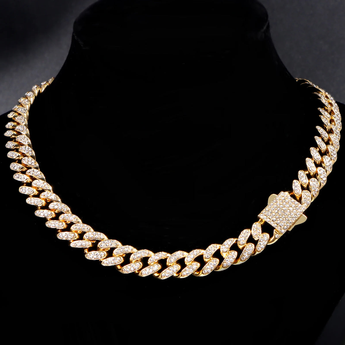 Men's Initial Name Pendant Necklace with Hip Hop Iced Out Rhinestone Paved Cuban Link Chain Necklace Fashion Birthday Jewelry Gift