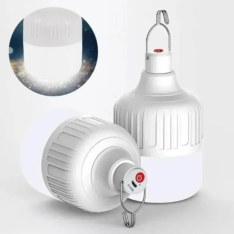 Portable Outdoor BBQ Camping Lights USB Rechargeable Lamp LED Emergency Bulb Hook High Power Tents Lantern Night Lights Bulb