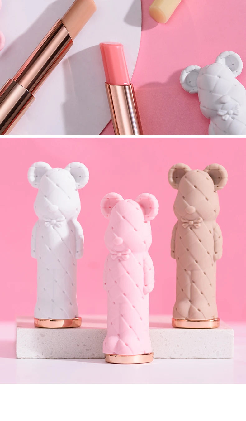 Beauty Glazed Bear Moisturizing Lipstick, Colored Lip Balm, Nourishing Lip Stick, Easy to Color, Watery