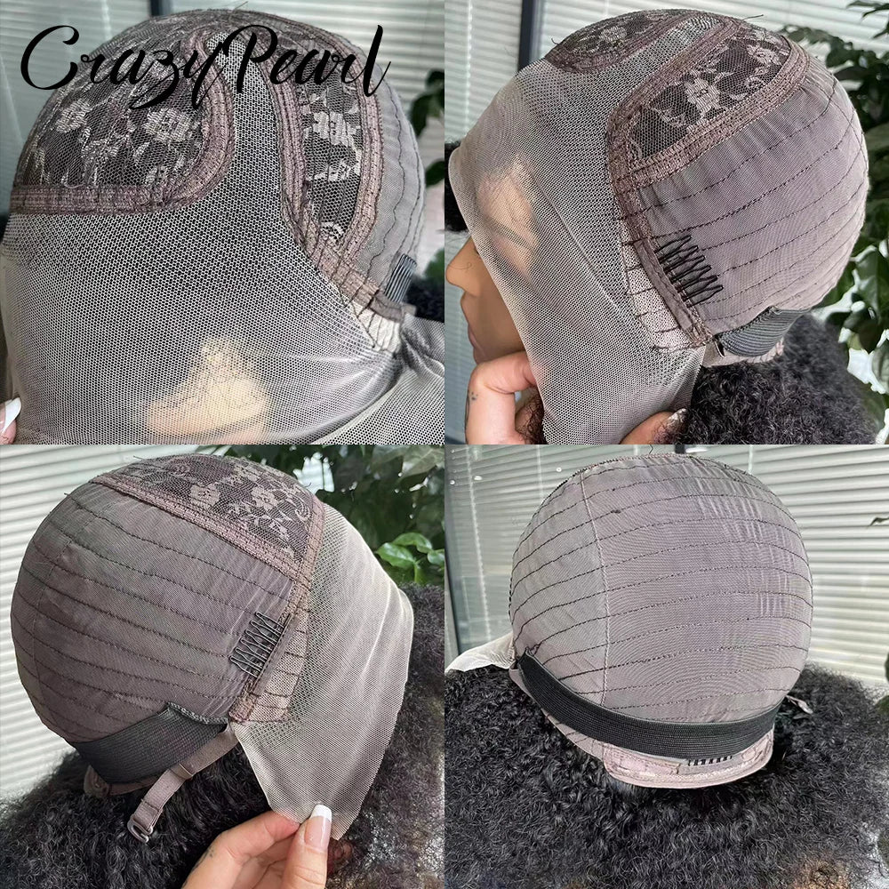 Perruque Afro Kinky Curly | 13x2 T Part Lace Front | 200% Densité | Mélange Cheveux Humains | Femmes Noires