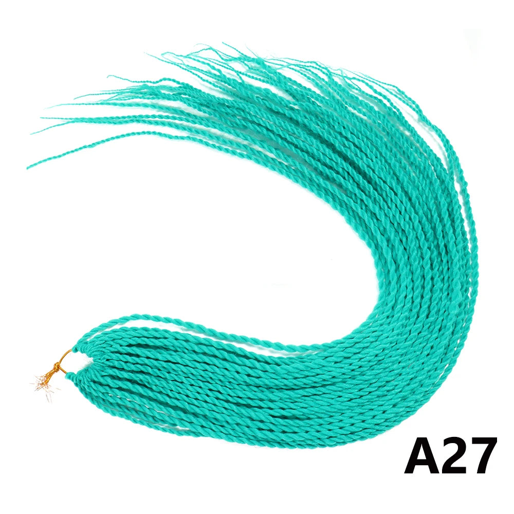 Tresses Senegalese Twist Crochet Synthétiques 24 Pouces | Brun | 30 Racines | Extensions Femme