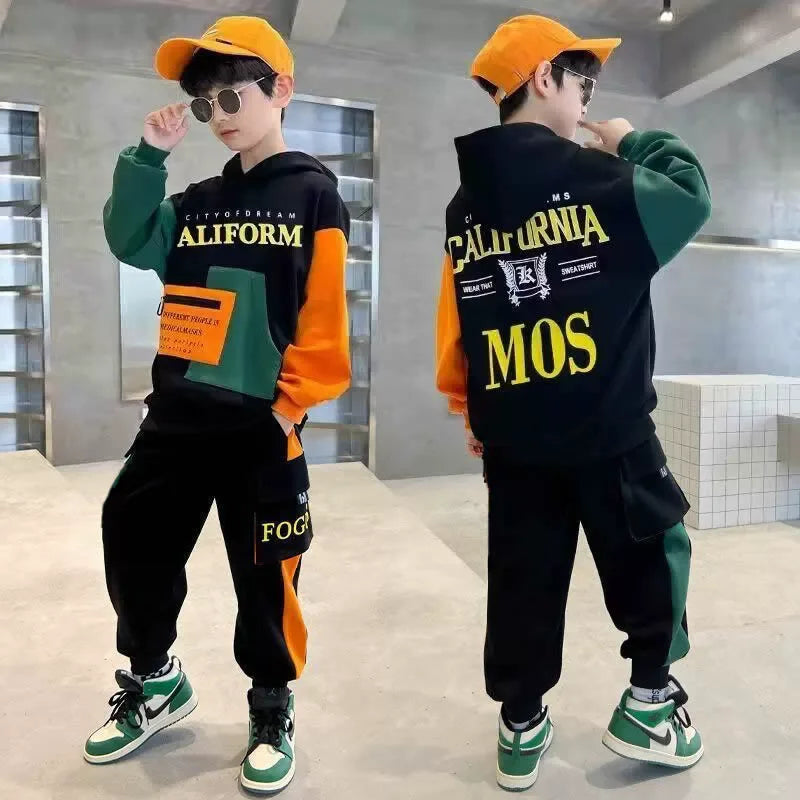 Ensemble Survêtement Garçon 2 Pièces | Sweat & Pantalon Casual | Ado Tendance Printemps-Automne