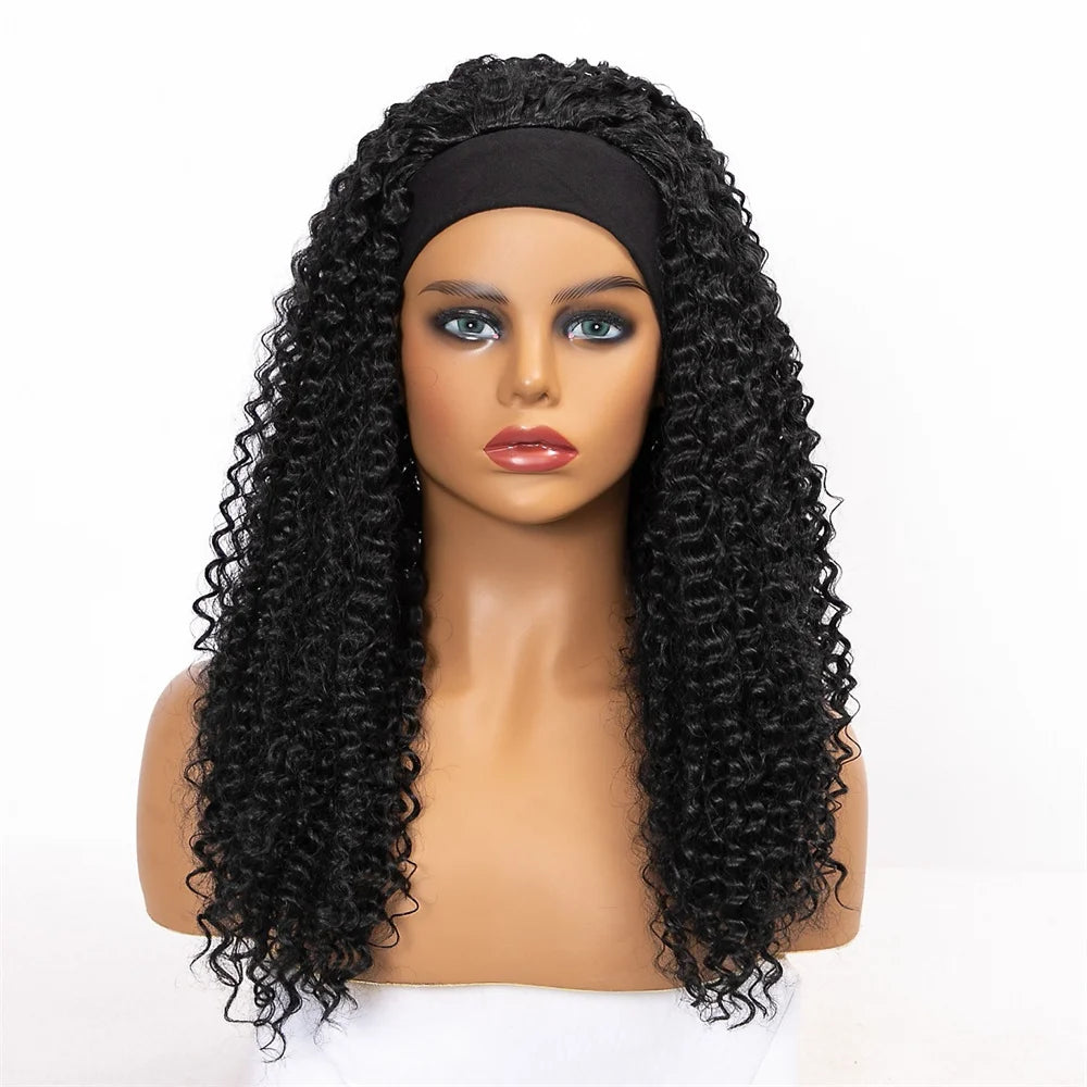Perruque Headband Tresses Africaines Synthétique | 3 Brins | Queue de Cheval | Couvre-Cheveux | Fibre | Femme