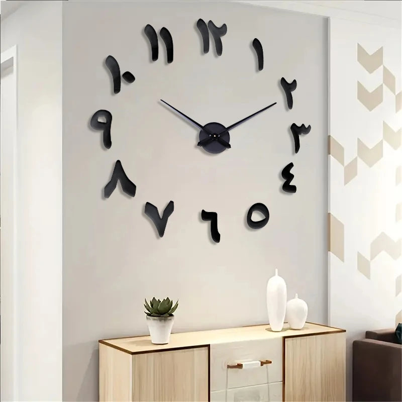 Horloge Murale Miroir Numérique Moderne | Grand Format | Décoration Salon & Bureau
