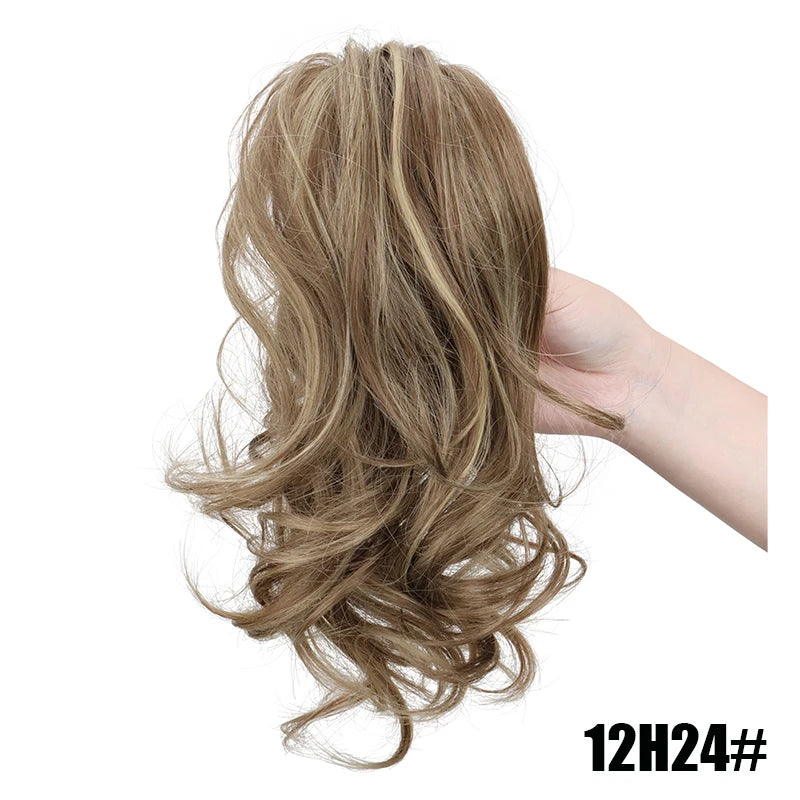 Queue de Cheval Courte Bouclée | Clip Griffe | Synthétique | 12 Pouces | Volumineuse | Port Quotidien | Femme