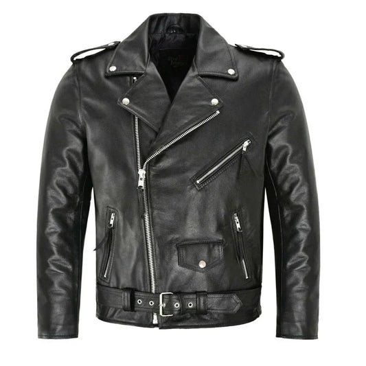 Men's PU Leather Jacket Motorcycle Fashion Slim Fit Leather Coat