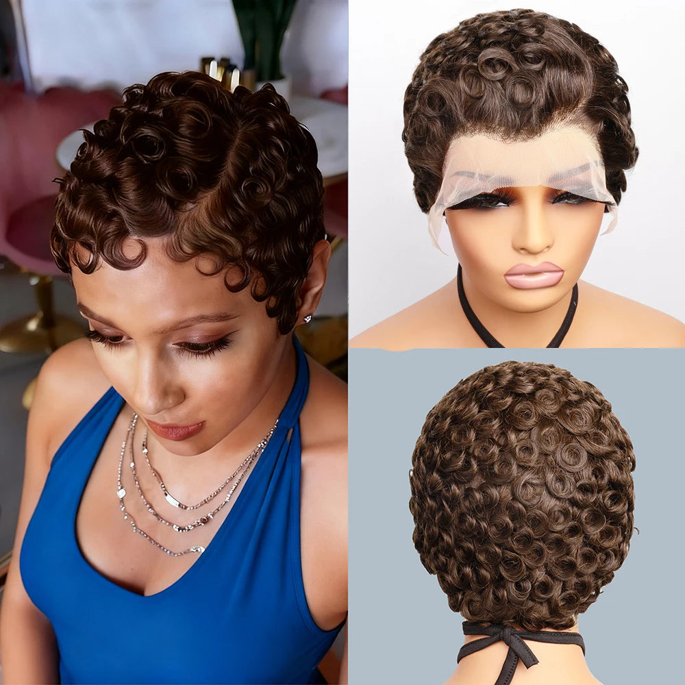Perruque Body Wave Pixie Cut | 13x4 HD Lace Front | Glueless | Pré-Pluçuée | Cheveux Humains | Femme