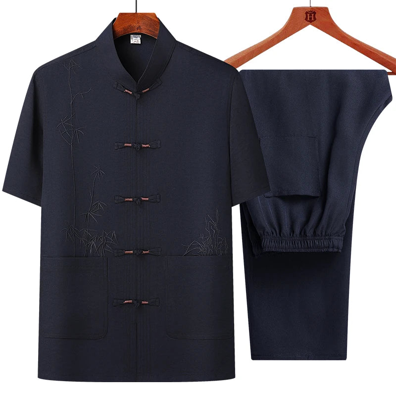 Ensemble chemise à manches courtes et pantalon pour homme