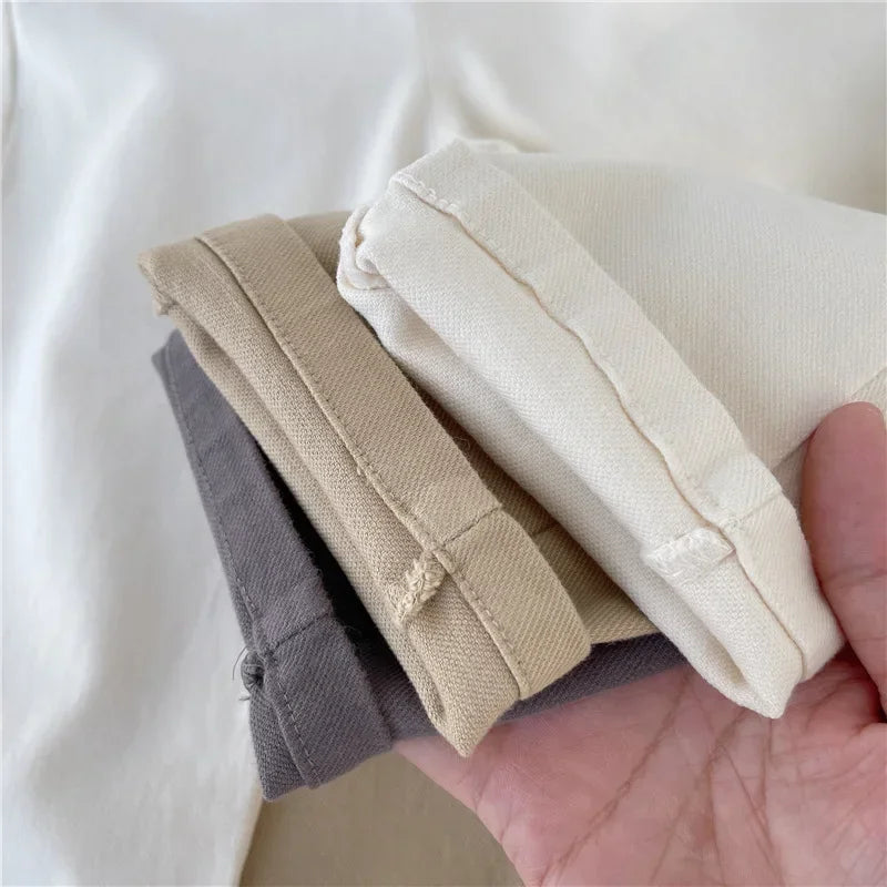 1-8 Years Boys Pants Kids Cargo Pants Mid-Rise Button Casual Outdoor Comfortable Breathable Spring Fall Fashion Children Trousers