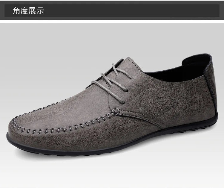 Mocassins Homme Mariage | Cuir Fendu Blanc | Chaussures Conduite Légères | Slip-On Casual Élégant 2026