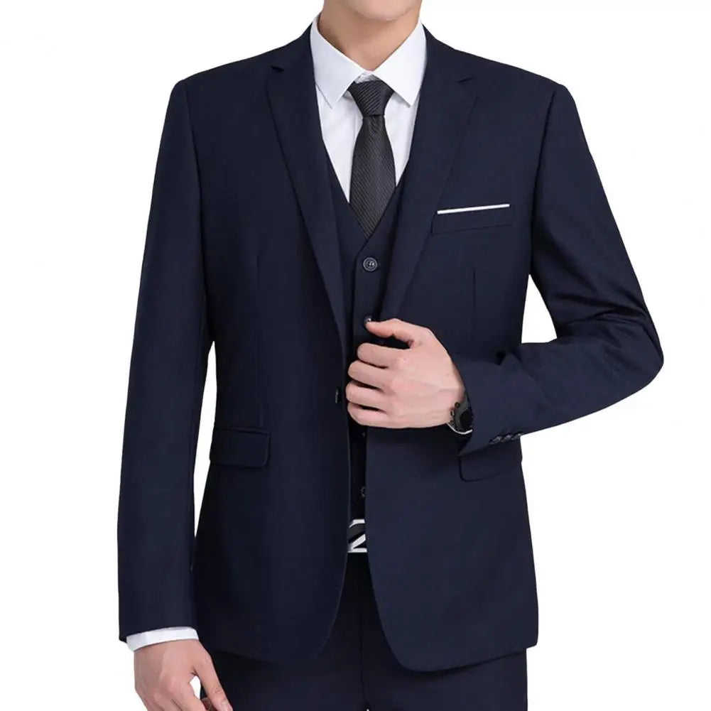 2026 Elegant Men's Formal Blazer British Style Professional Work Groom Wedding Dress Best Man Blazer Jacket Blazer for Shirt Tie