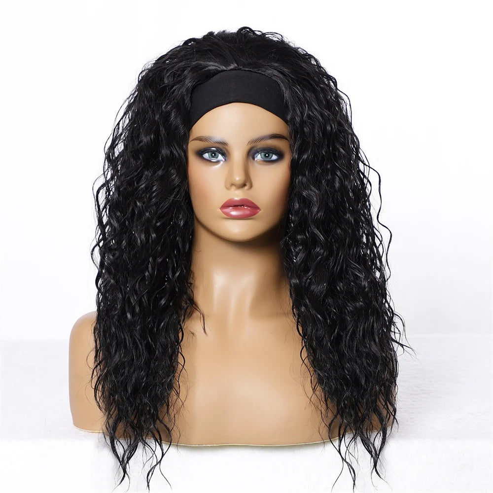Perruque Headband Tresses Africaines Synthétique | 3 Brins | Queue de Cheval | Couvre-Cheveux | Fibre | Femme