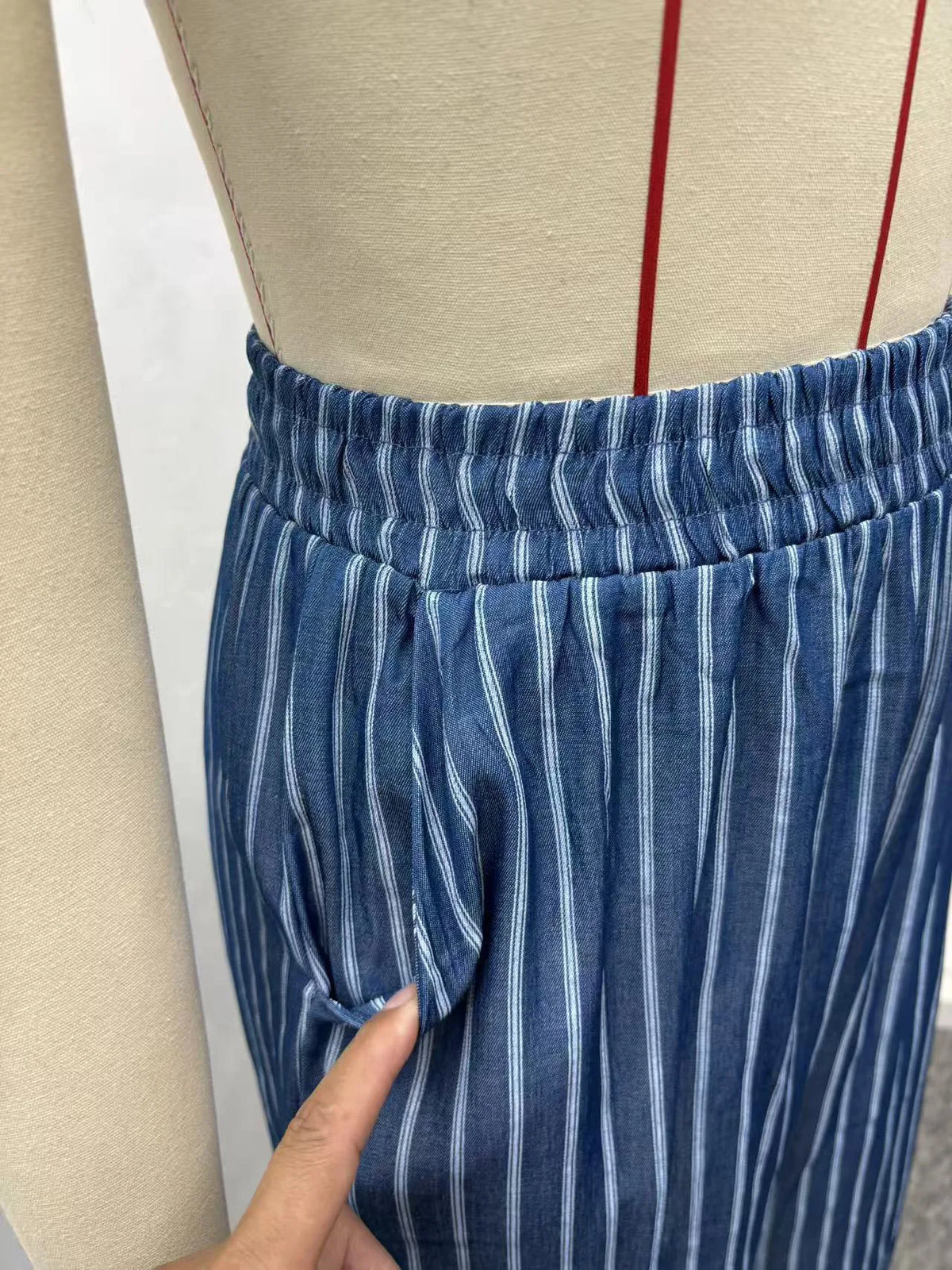 Ensemble 2 Pièces Femme Y2K | Chemise Col Rabattu Rayée & Pantalon Large Taille Haute | Streetwear