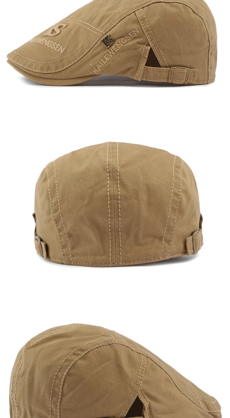 2026 Hat Men's Spring Summer Embroidery Cotton Cap British Vintage Fashion Forward Hat Women's Casual Beret Youth Hat