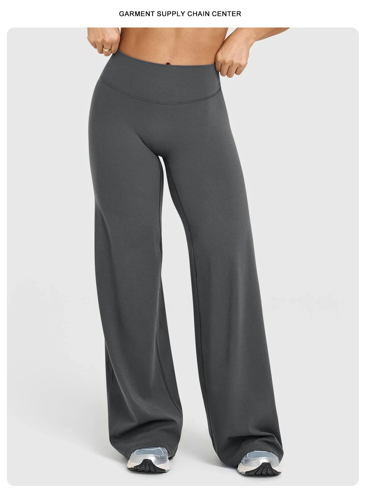 High Waisted Wide Leg Yoga Pants Women Butt Lift Coffee Brown Workout Trousers Flare Leggings Tummy Control Gym Fitness Wear