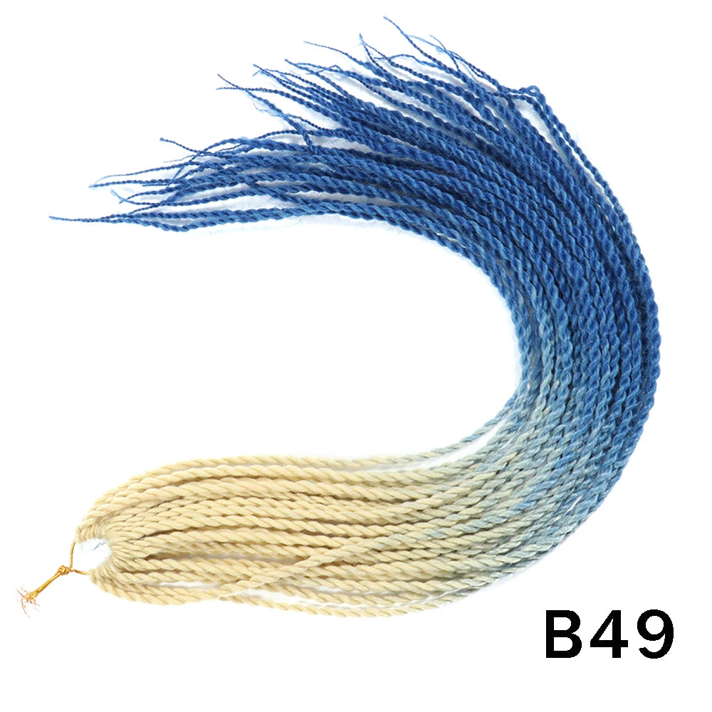 Tresses Senegalese Twist Crochet Synthétiques 24 Pouces | Brun | 30 Racines | Extensions Femme
