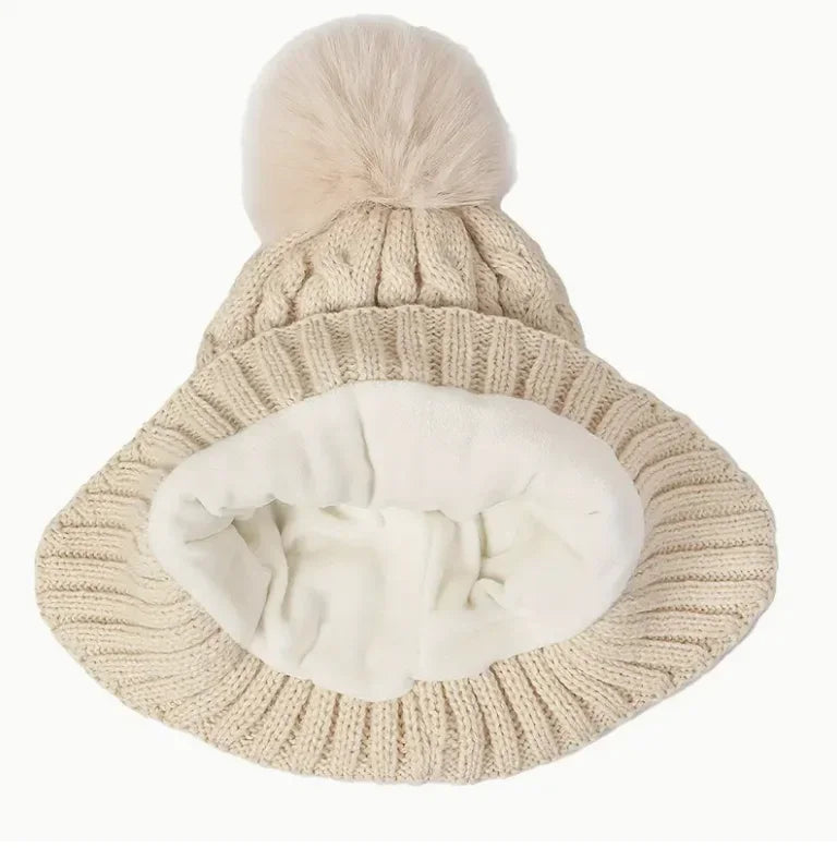 3pcs Kids Winter Warmth Set with Hat, Scarf & Gloves - Soft Pink &, Machine Washable, Polyester-Filled, Perfect for Outdoor