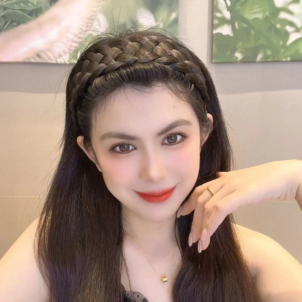 Wig Braided Headband Five-Strand Braided Wide-Brimmed Hairband Women's Hair Accessories