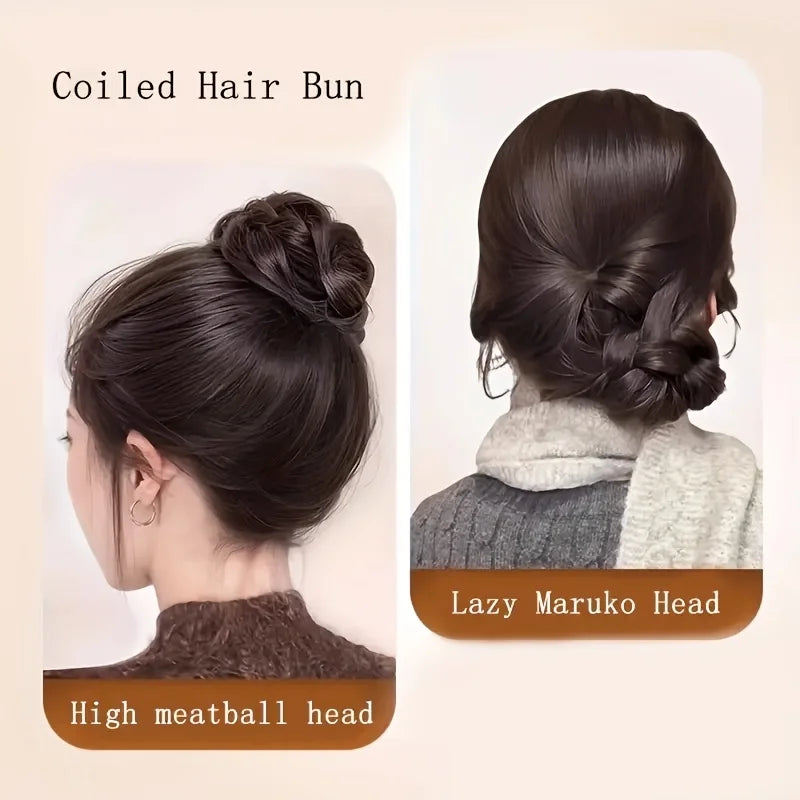 Chignon Clip Lazy Braid Tressé Synthétique | 4 Pouces | Queue Basse Natte Bun | Résistant Chaleur | Femme