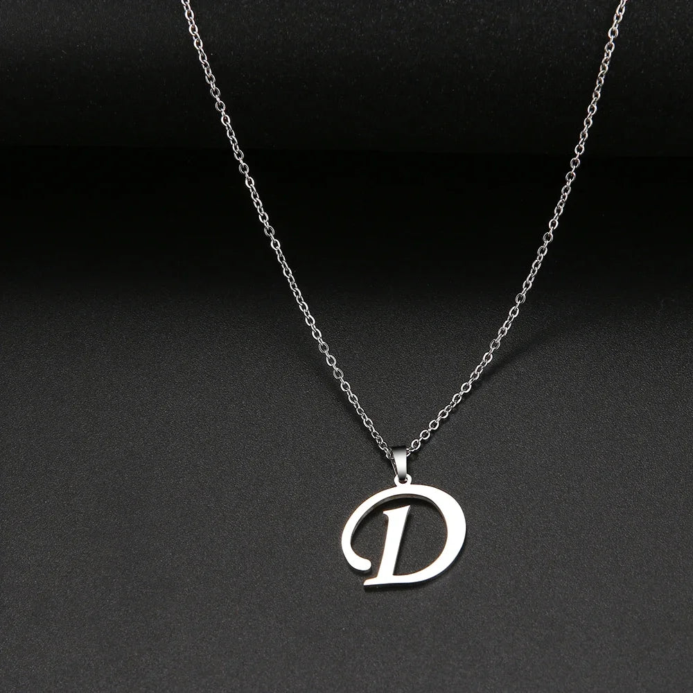Collier Initiale Grand Alphabet A-Z | Acier 316L Minimaliste | Pendentif Femme | Cadeau Bijou