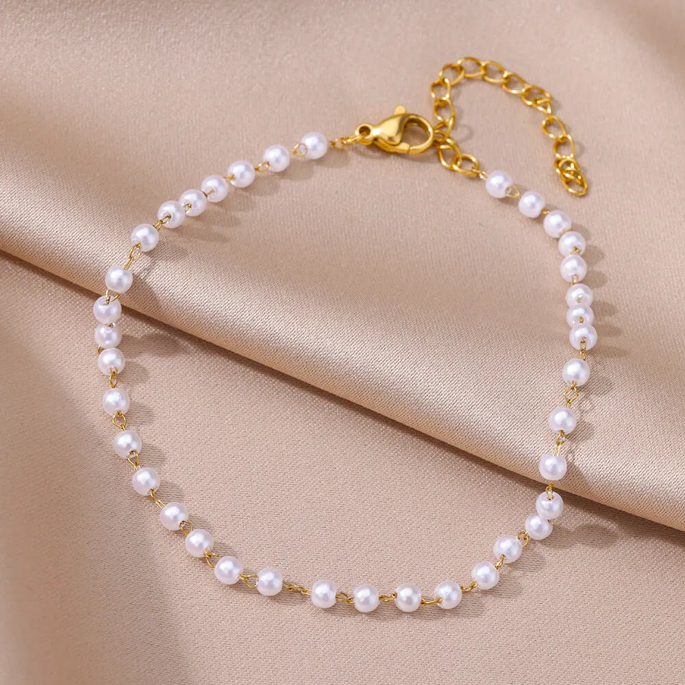 Bracelet de Cheville Femme Été | Chaîne Acier Inoxydable | Accessoires Plage | Bijou Pied Élégant
