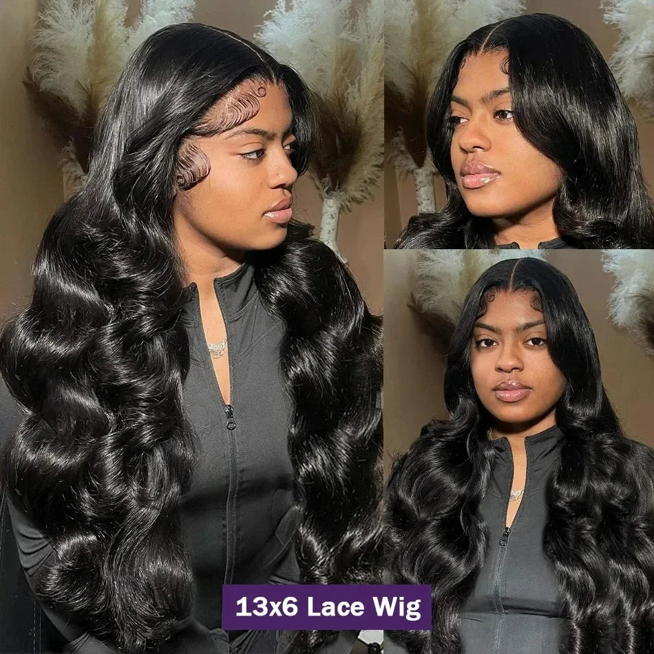 Perruque Body Wave HD Transparent | 30-40 Pouces | 360 & 13x4 & 13x6 Lace Front | Pré-Pluçuée | Femmes Noires